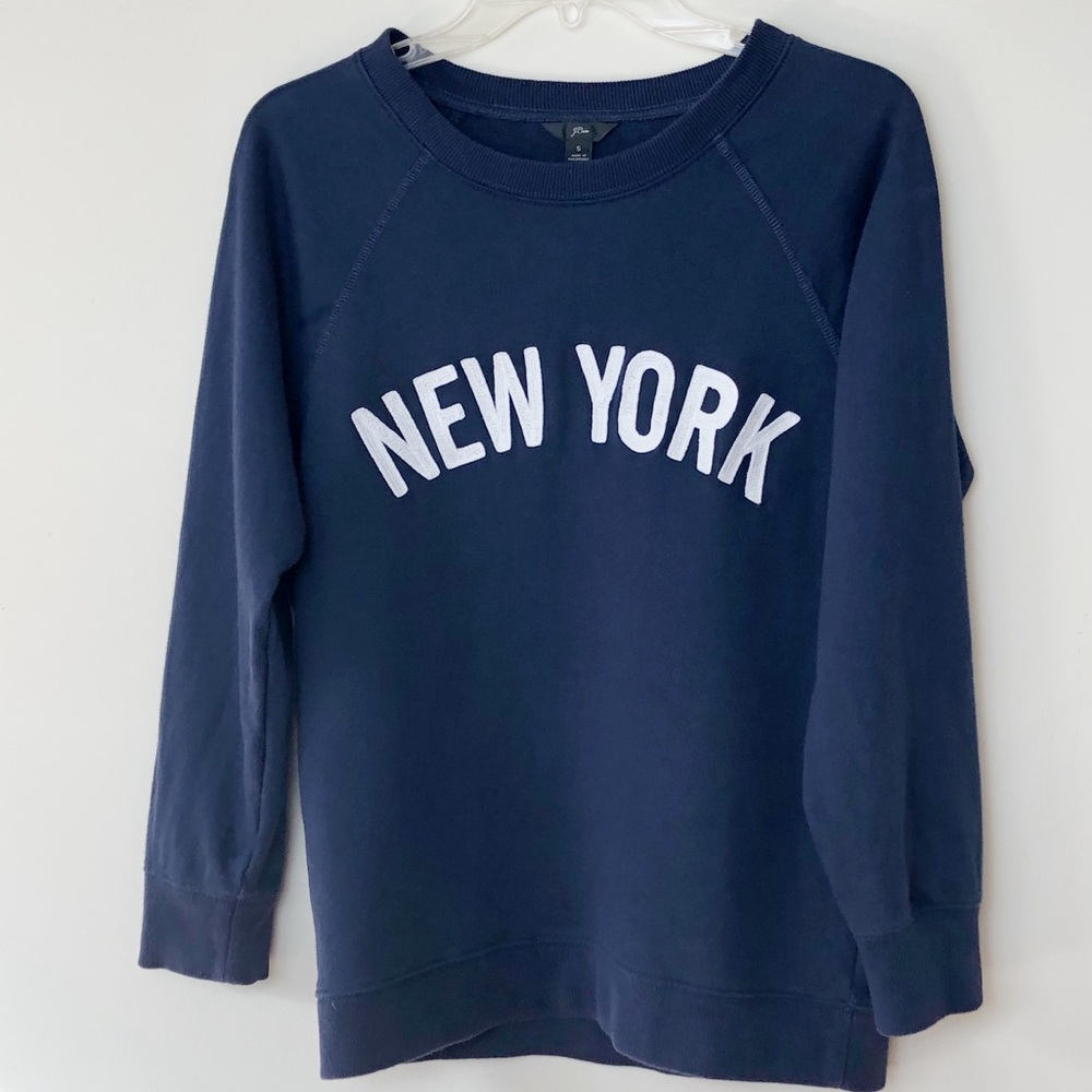 J Crew New York Navy Blue Sweatshirt Small